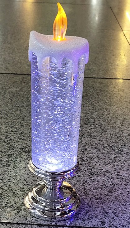 Bougie LED rechargeable étanche avec paillettes changeantes pour déco maison - IVOIRART.COM