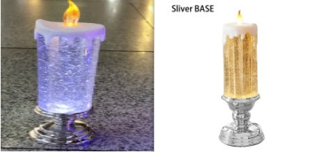 Bougie LED rechargeable étanche avec paillettes changeantes pour déco maison - IVOIRART.COM