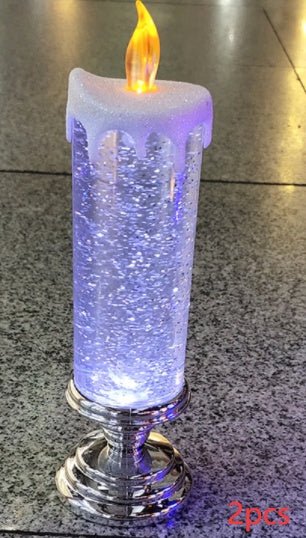 Bougie LED rechargeable étanche avec paillettes changeantes pour déco maison - IVOIRART.COM