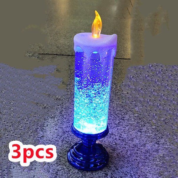 Bougie LED rechargeable étanche avec paillettes changeantes pour déco maison - IVOIRART.COM