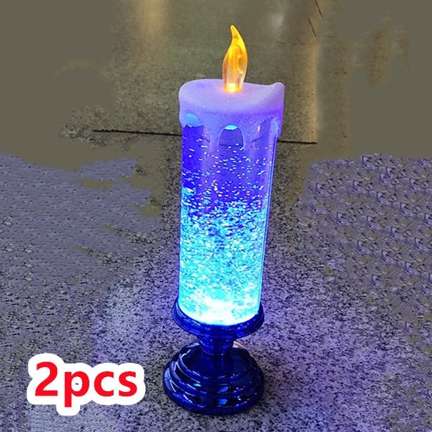 Bougie LED rechargeable étanche avec paillettes changeantes pour déco maison - IVOIRART.COM