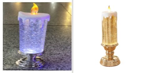Bougie LED rechargeable étanche avec paillettes changeantes pour déco maison - IVOIRART.COM