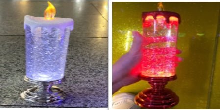 Bougie LED rechargeable étanche avec paillettes changeantes pour déco maison - IVOIRART.COM
