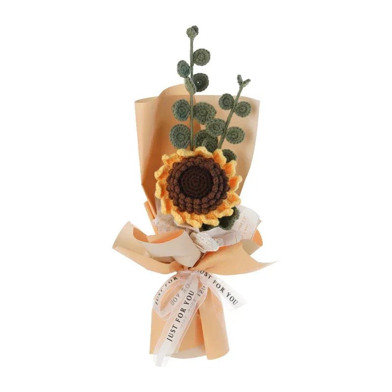 Bouquet de Fleurs en Laine fait Main Kit de Matériel DIY au Crochet - IVOIRART.COM