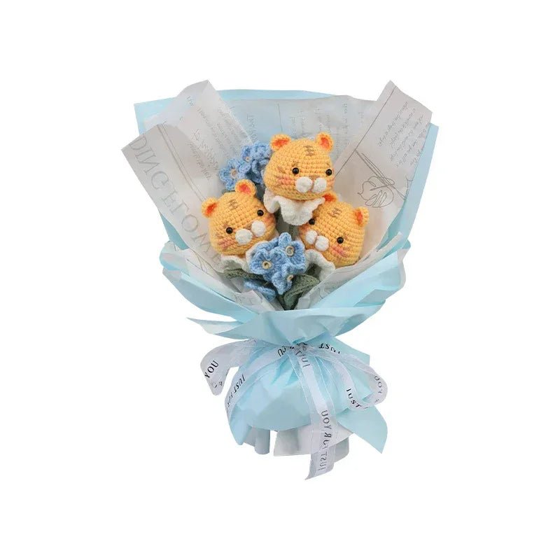 Bouquet de Fleurs en Laine fait Main Kit de Matériel DIY au Crochet - IVOIRART.COM