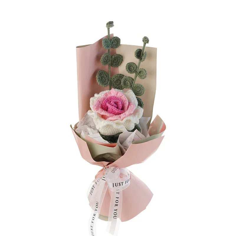 Bouquet de Fleurs en Laine fait Main Kit de Matériel DIY au Crochet - IVOIRART.COM