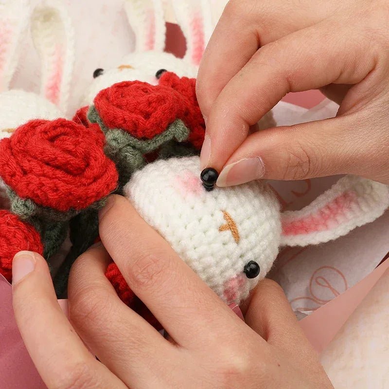 Bouquet de Fleurs en Laine fait Main Kit de Matériel DIY au Crochet - IVOIRART.COM