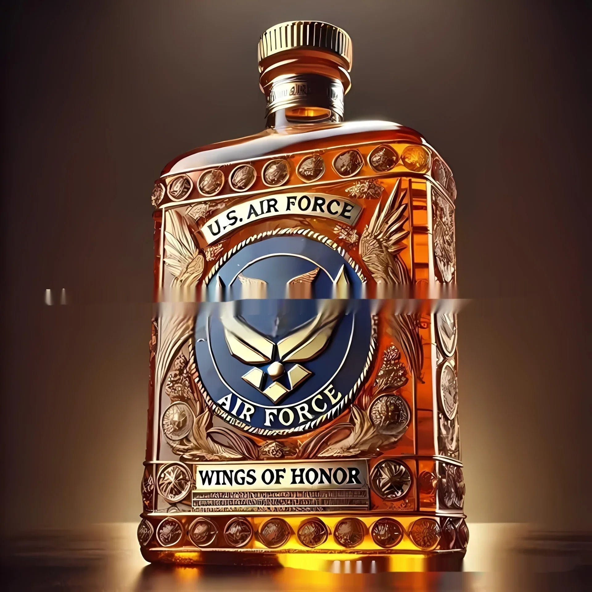Bouteille de Whisky Hommage aux Vétérans Independent Station, Dimensions 25x8 cm - IVOIRART.COM