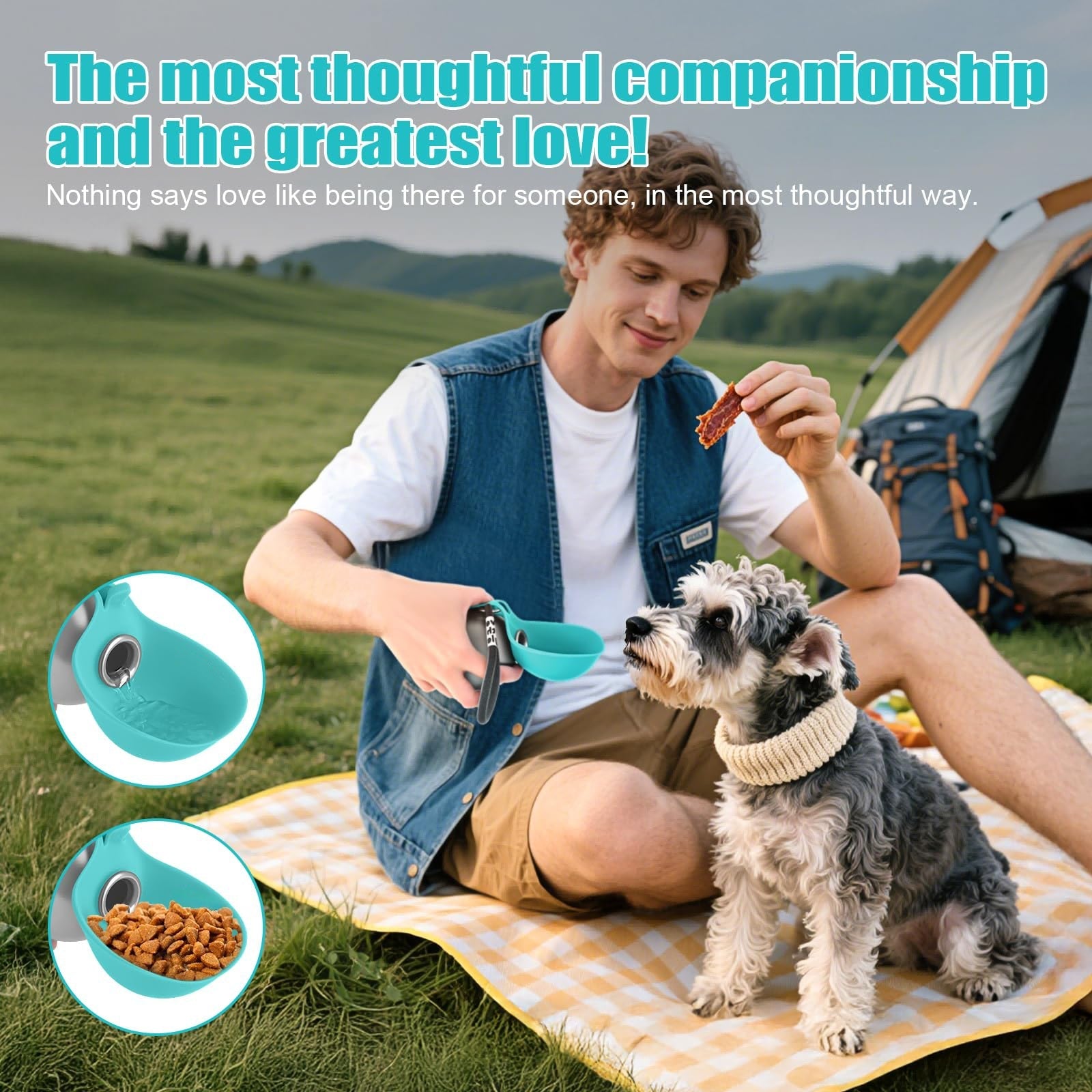 Bouteille d'eau portable 285ml en acier inoxydable avec bol intégré anti - fuite - IVOIRART.COM