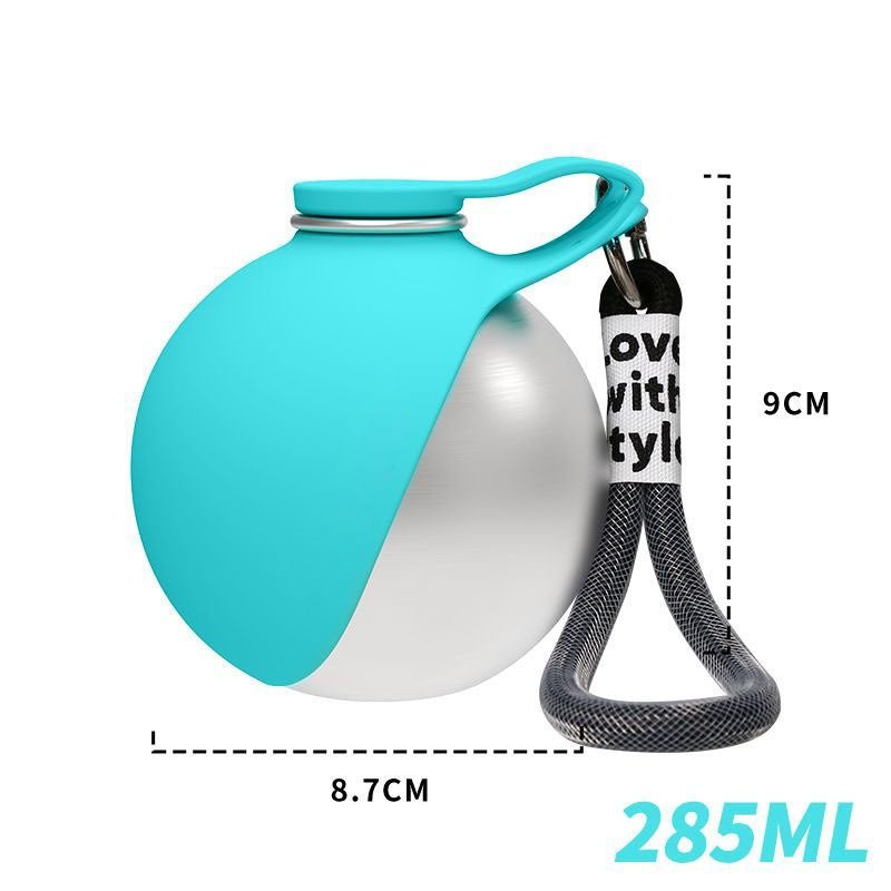 Bouteille d'eau portable 285ml en acier inoxydable avec bol intégré anti - fuite - IVOIRART.COM
