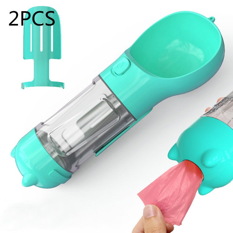 Bouteille d'eau portable 3 en 1 pour chien avec gamelle, sac à déchets et rangement - IVOIRART.COM