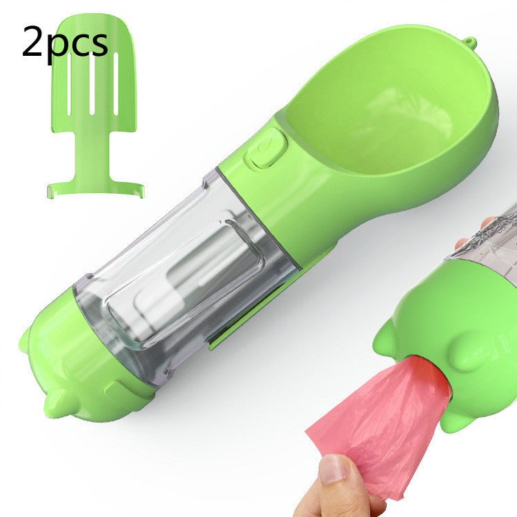 Bouteille d'eau portable 3 en 1 pour chien avec gamelle, sac à déchets et rangement - IVOIRART.COM