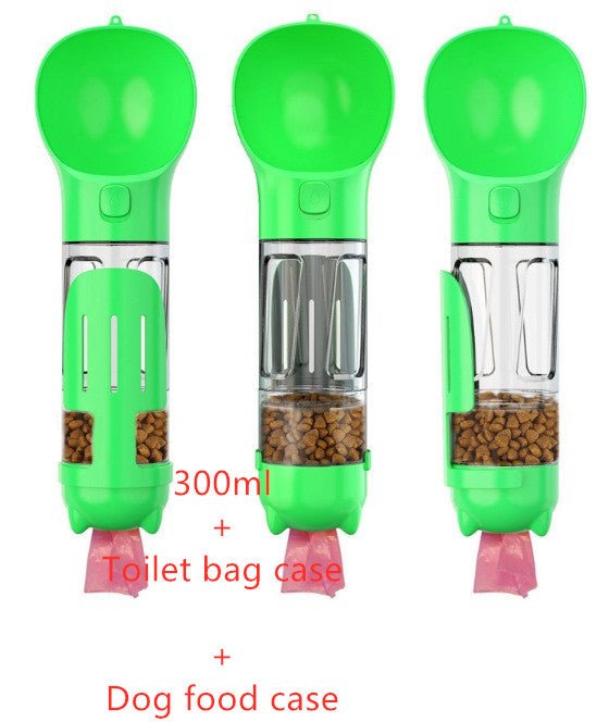 Bouteille d'eau portable 3 en 1 pour chien avec gamelle, sac à déchets et rangement - IVOIRART.COM