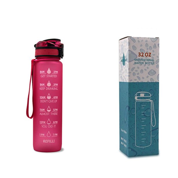 Bouteille d'eau Tritan 1L avec indicateur horaire et couvercle étanche motivant - IVOIRART.COM