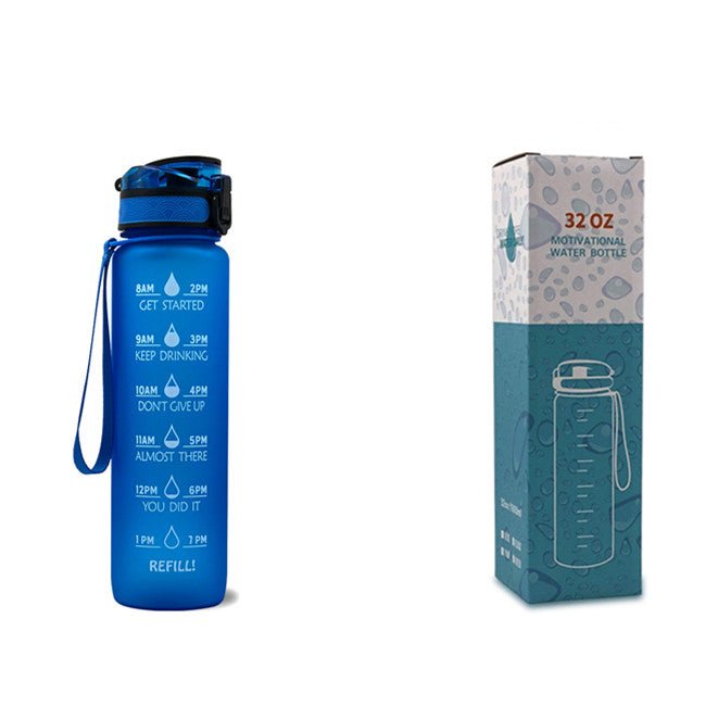 Bouteille d'eau Tritan 1L avec indicateur horaire et couvercle étanche motivant - IVOIRART.COM