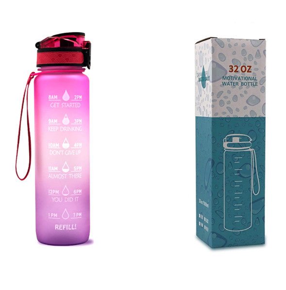 Bouteille d'eau Tritan 1L avec indicateur horaire et couvercle étanche motivant - IVOIRART.COM