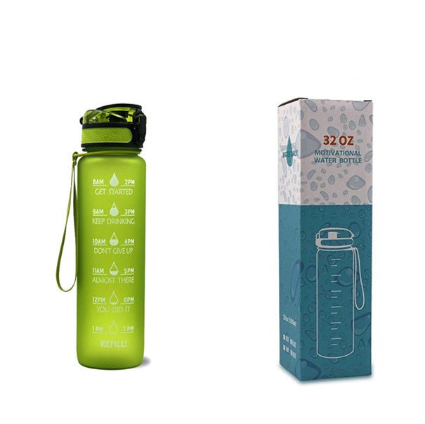 Bouteille d'eau Tritan 1L avec indicateur horaire et couvercle étanche motivant - IVOIRART.COM