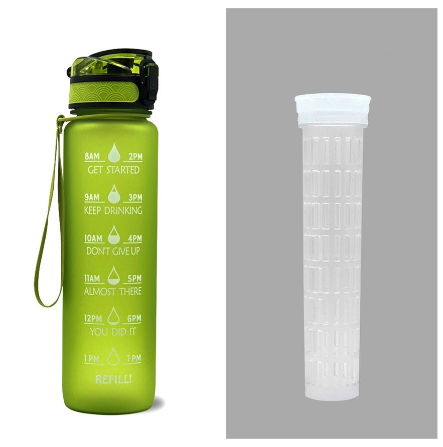 Bouteille d'eau Tritan 1L avec indicateur horaire et couvercle étanche motivant - IVOIRART.COM