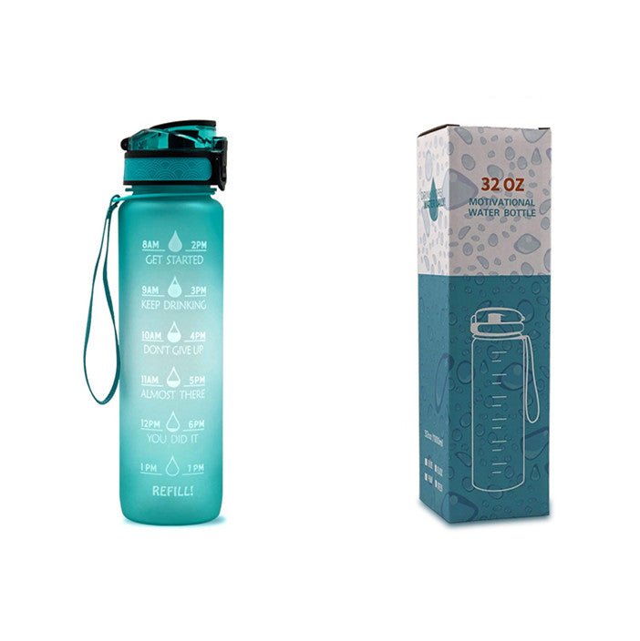 Bouteille d'eau Tritan 1L avec indicateur horaire et couvercle étanche motivant - IVOIRART.COM