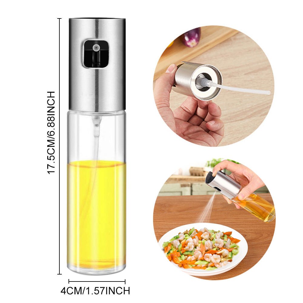 Bouteille vaporisateur d'huile et vinaigre en verre ABS, 100ml, design raffiné - IVOIRART.COM
