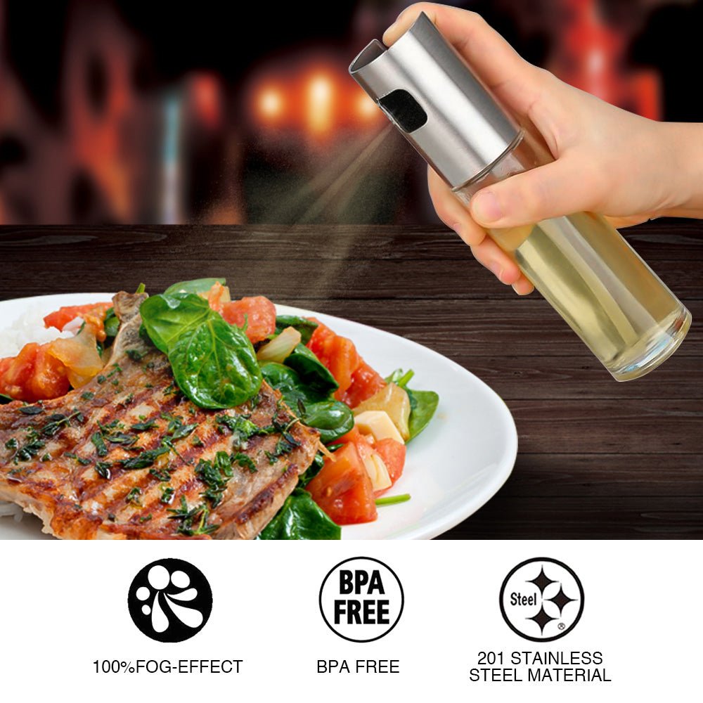 Bouteille vaporisateur d'huile et vinaigre en verre ABS, 100ml, design raffiné - IVOIRART.COM
