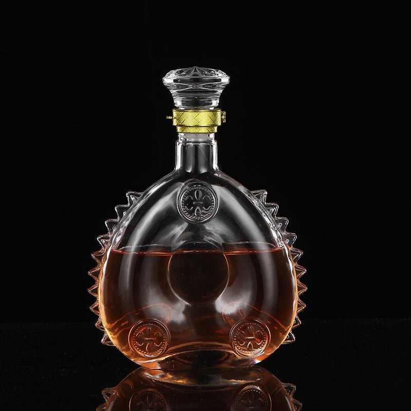 Bouteille vide de vin Louis XIII en verre transparent pour dégustation d’exception - IVOIRART.COM