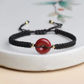 Bracelet à Boucle de Sécurité en Cinabre Or Pourpre Brut de Style Ethnique - IVOIRART.COM