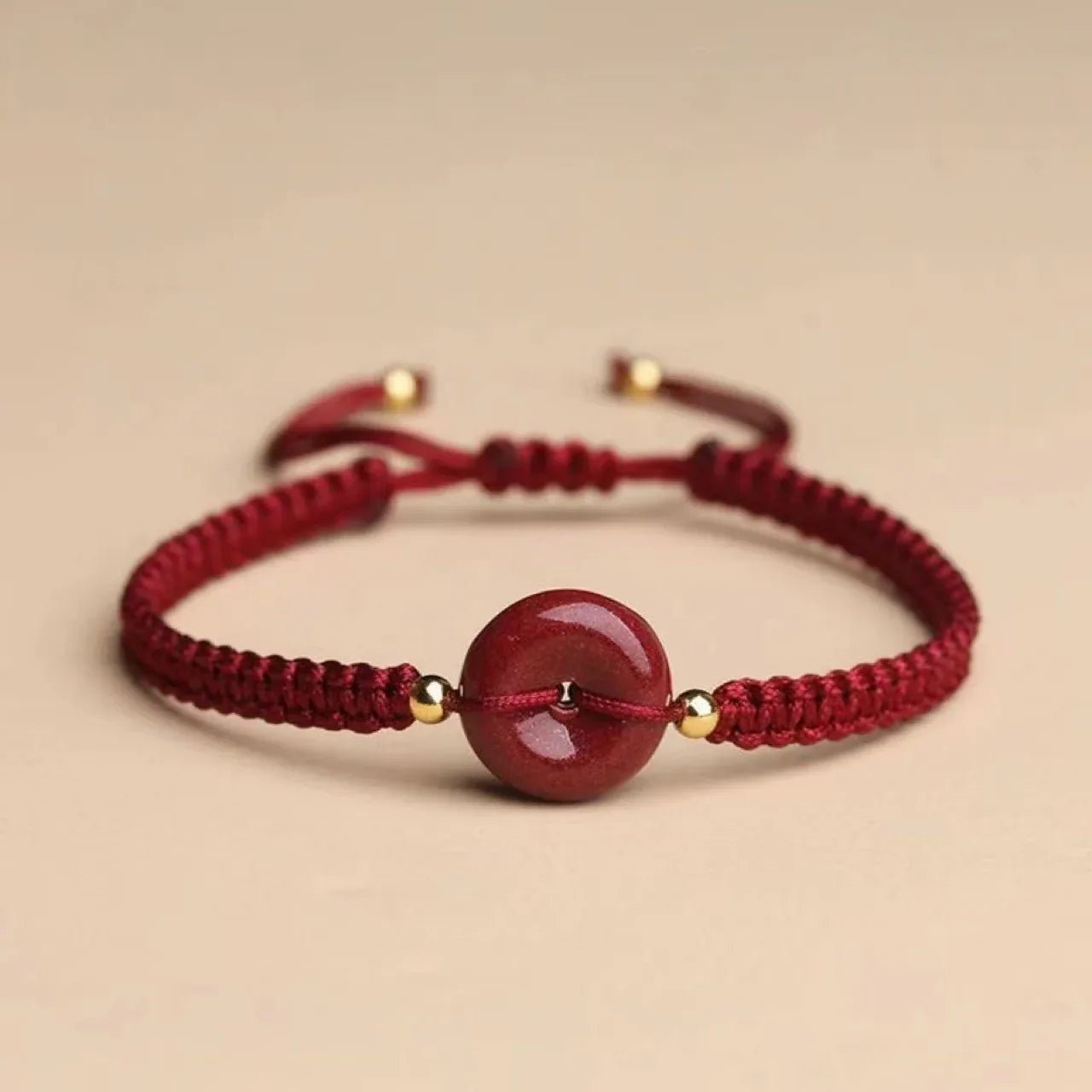 Bracelet à Boucle de Sécurité en Cinabre Or Pourpre Brut de Style Ethnique - IVOIRART.COM