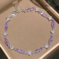 Bracelet coréen rhombe zirconium cubique délicat fait main jonc artisanal chic - IVOIRART.COM