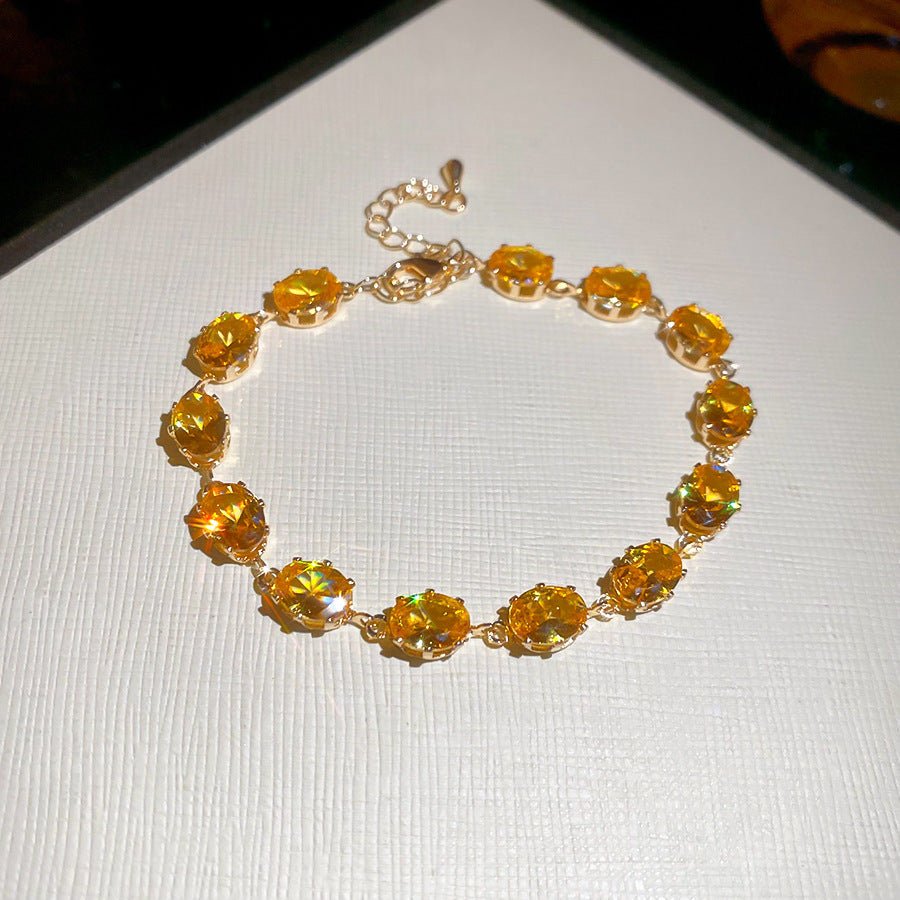 Bracelet coréen rhombe zirconium cubique délicat fait main jonc artisanal chic - IVOIRART.COM
