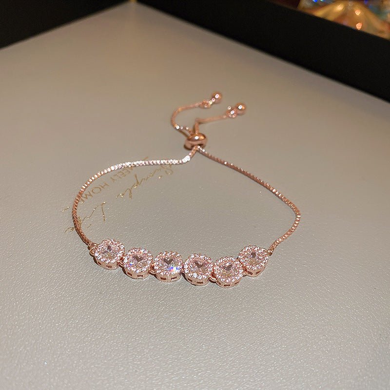 Bracelet coulissant en plaqué or 18K multicolore avec zircone ovale délicat chic - IVOIRART.COM