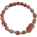 Bracelet cristal fraise naturel Brave pour femme, élégant style Japon Corée chic - IVOIRART.COM