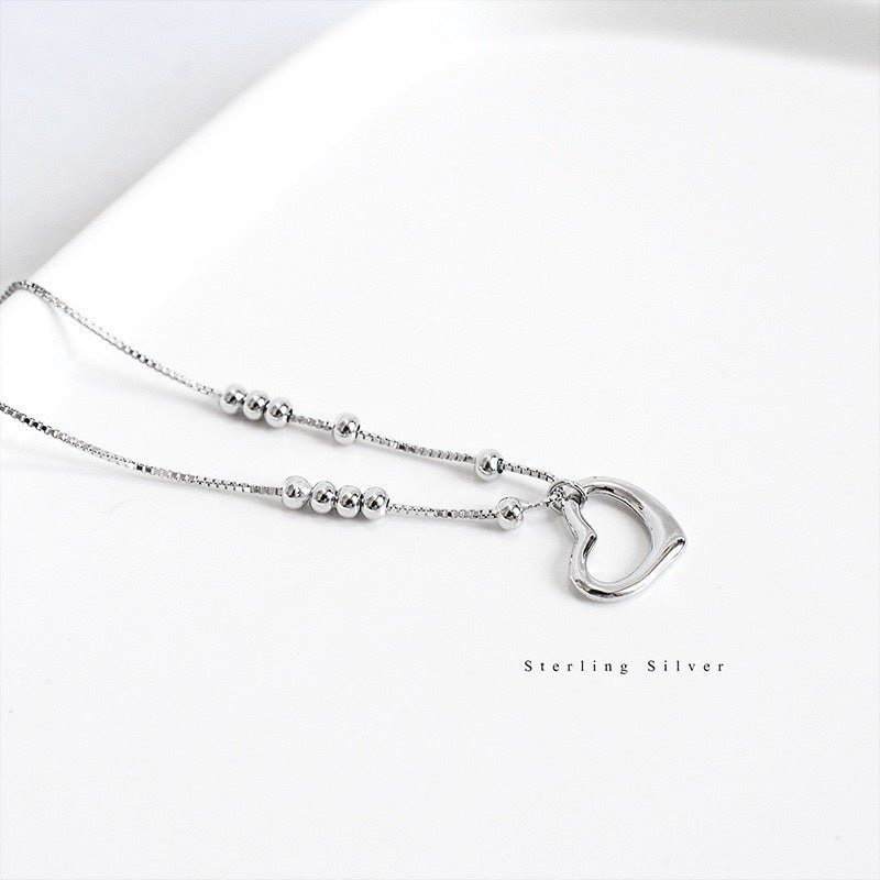 Bracelet de cheville ajustable en argent sterling 999 chaîne boîte cœur creux style minimaliste estival pour femmes - IVOIRART.COM