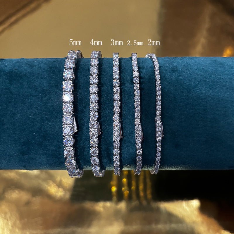 Bracelet de Luxe Simple en Argent avec Moissanite Intégrale Cristalline - IVOIRART.COM