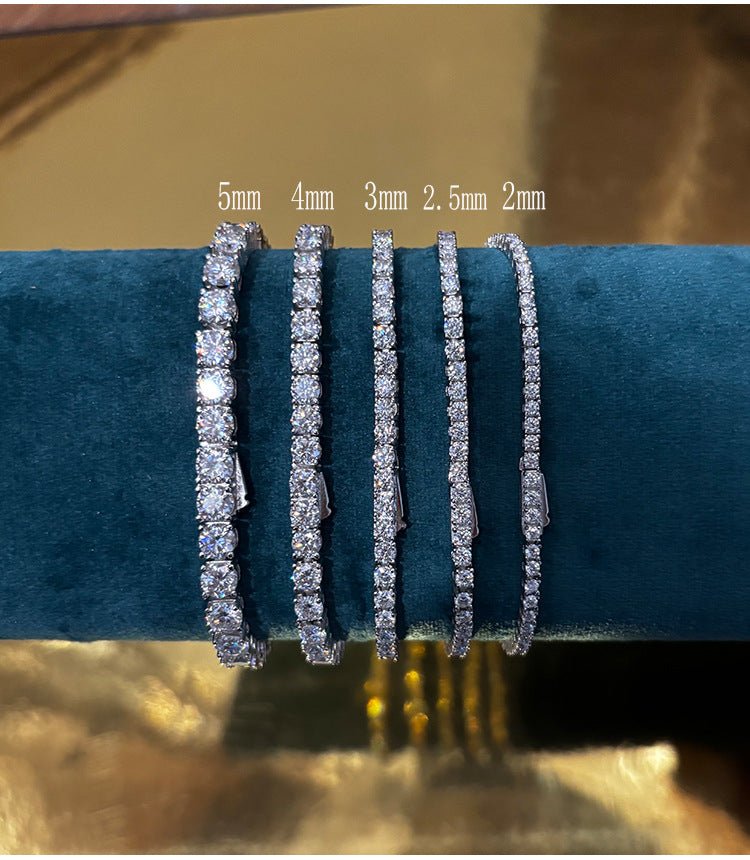 Bracelet de Luxe Simple en Argent avec Moissanite Intégrale Cristalline - IVOIRART.COM
