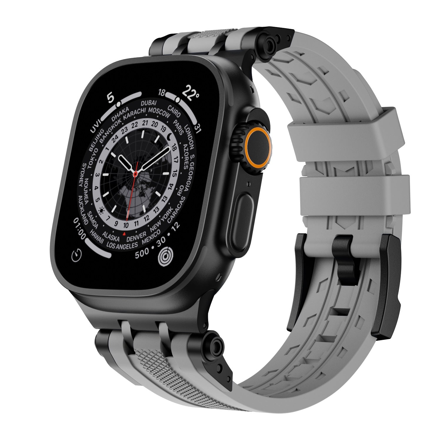 Bracelet de montre sport en caoutchouc fluoré avec connecteur innovant 49 mm - IVOIRART.COM