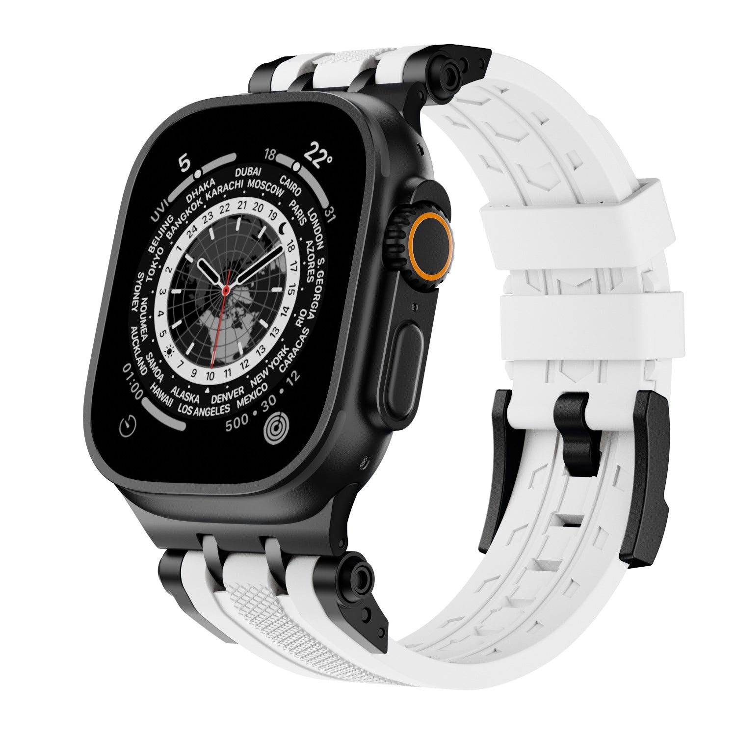 Bracelet de montre sport en caoutchouc fluoré avec connecteur innovant 49 mm - IVOIRART.COM