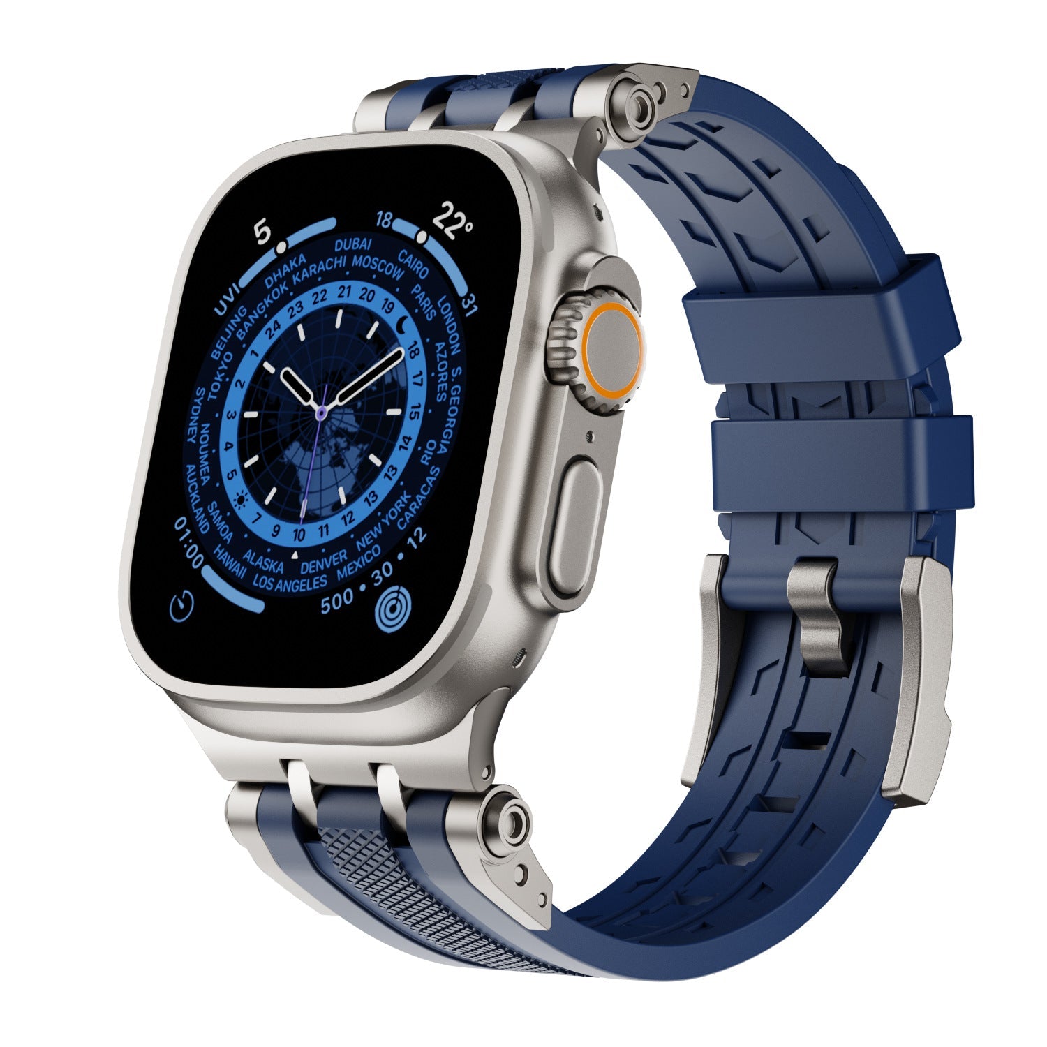 Bracelet de montre sport en caoutchouc fluoré avec connecteur innovant 49 mm - IVOIRART.COM