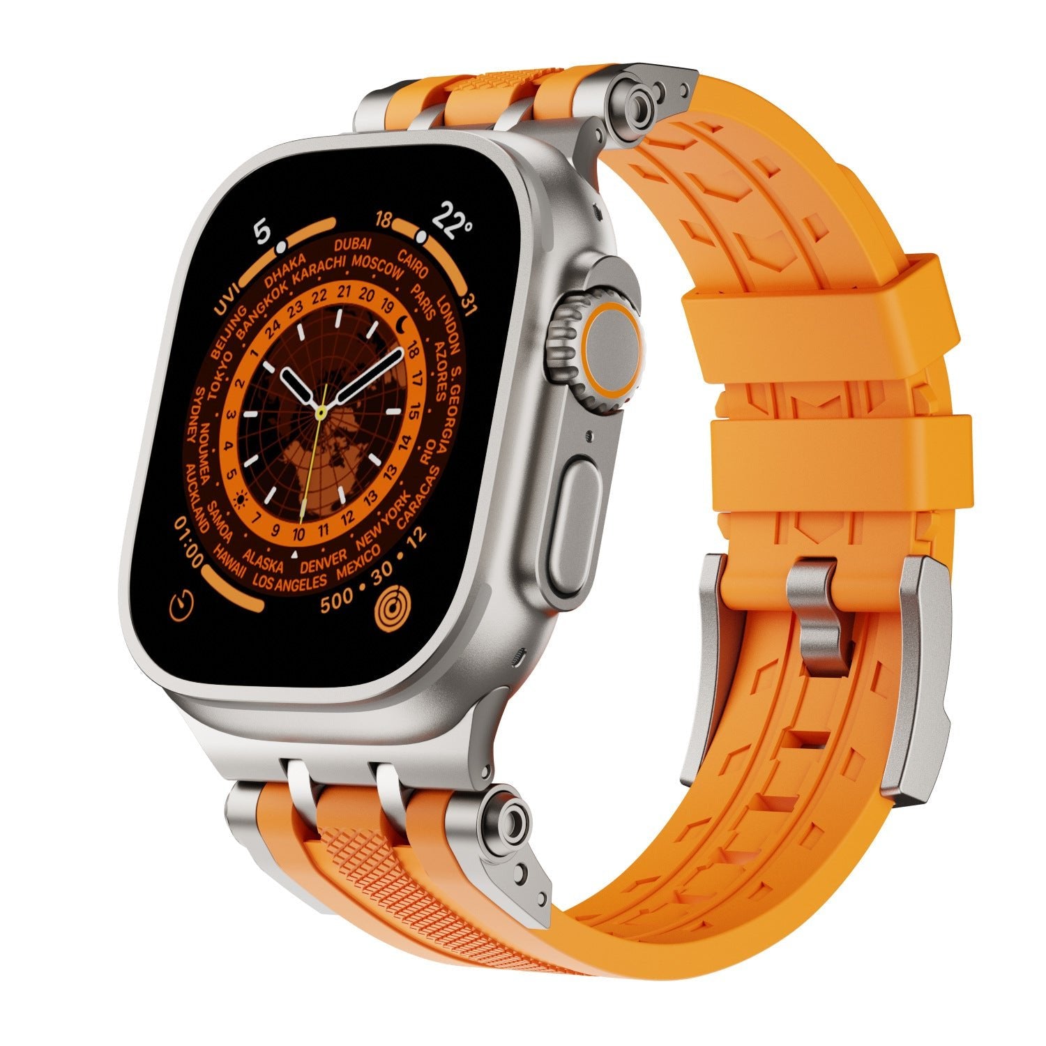 Bracelet de montre sport en caoutchouc fluoré avec connecteur innovant 49 mm - IVOIRART.COM