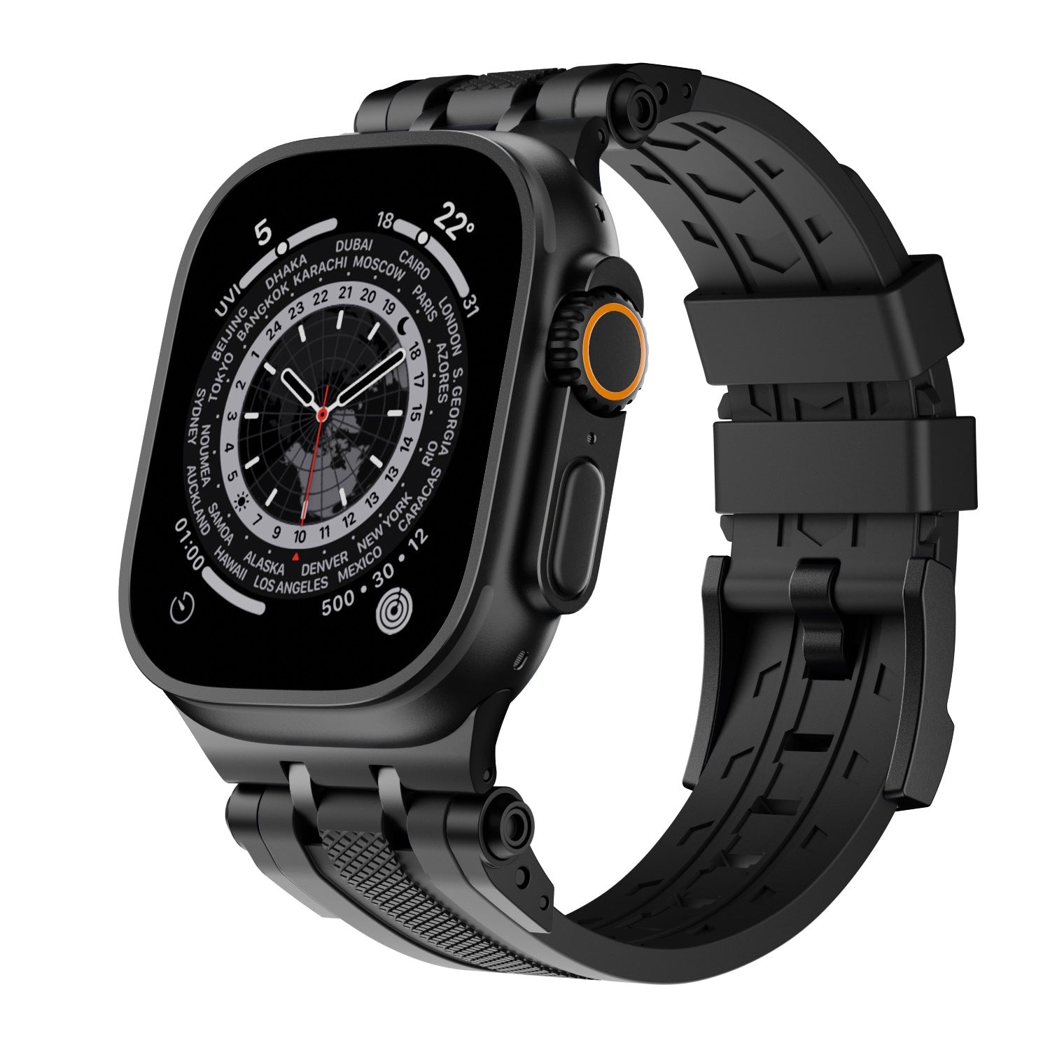 Bracelet de montre sport en caoutchouc fluoré avec connecteur innovant 49 mm - IVOIRART.COM