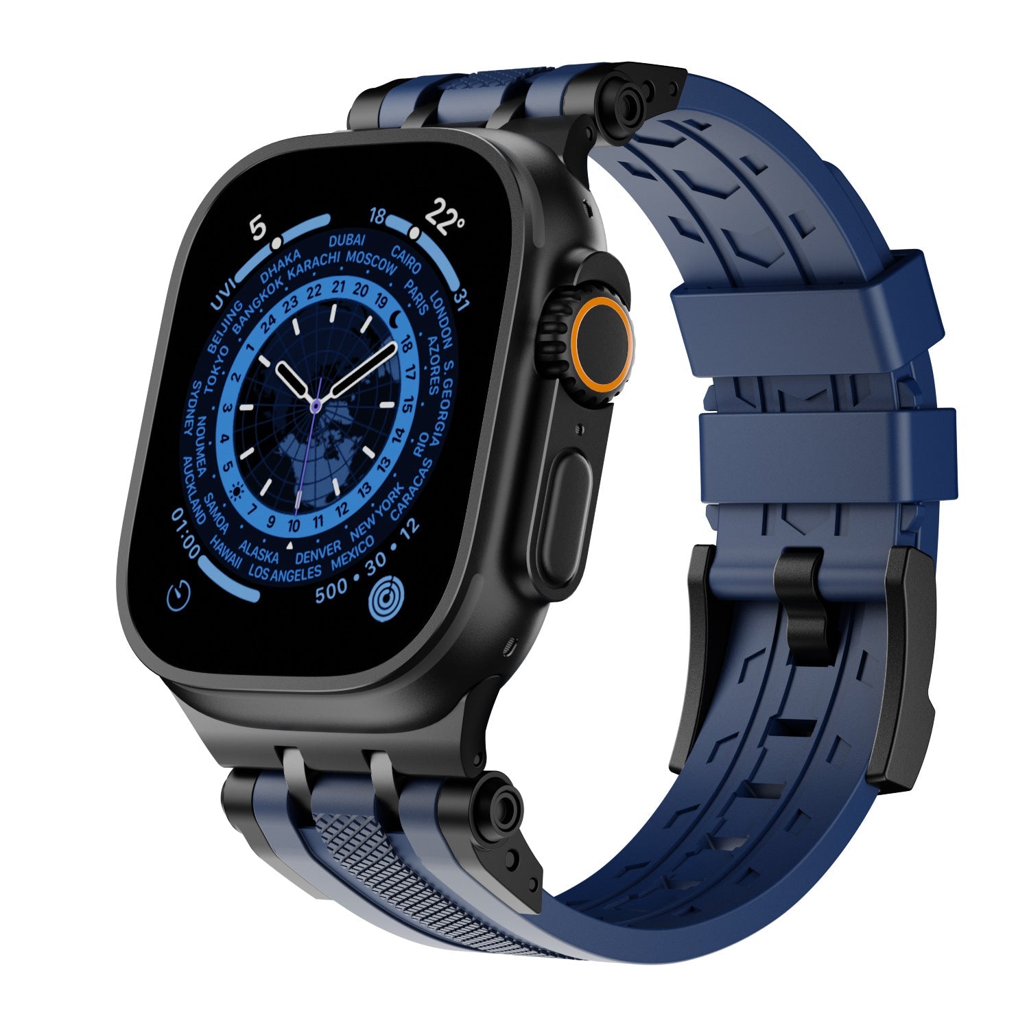 Bracelet de montre sport en caoutchouc fluoré avec connecteur innovant 49 mm - IVOIRART.COM
