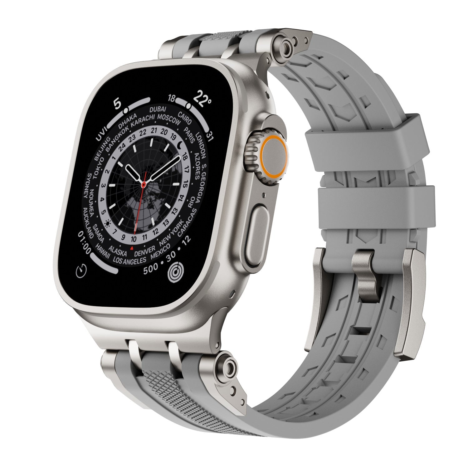 Bracelet de montre sport en caoutchouc fluoré avec connecteur innovant 49 mm - IVOIRART.COM