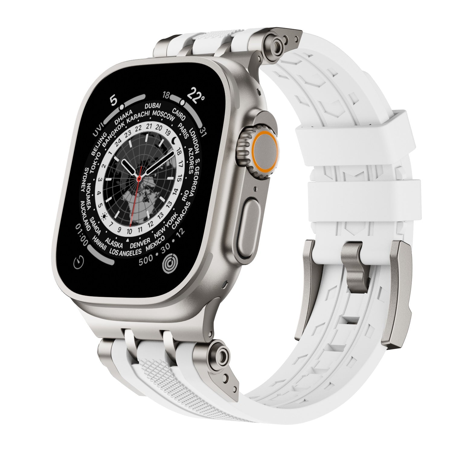 Bracelet de montre sport en caoutchouc fluoré avec connecteur innovant 49 mm - IVOIRART.COM