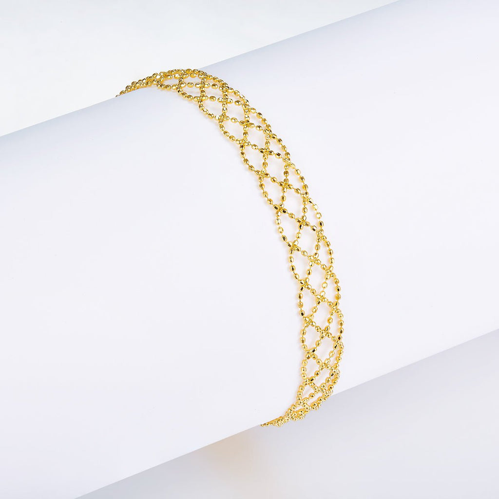 Bracelet en Argent Sterling S925 Maille Ajourée Légère 8mm Ajustable 18,5cm 3 Couleurs Coffret Cadeau - IVOIRART.COM