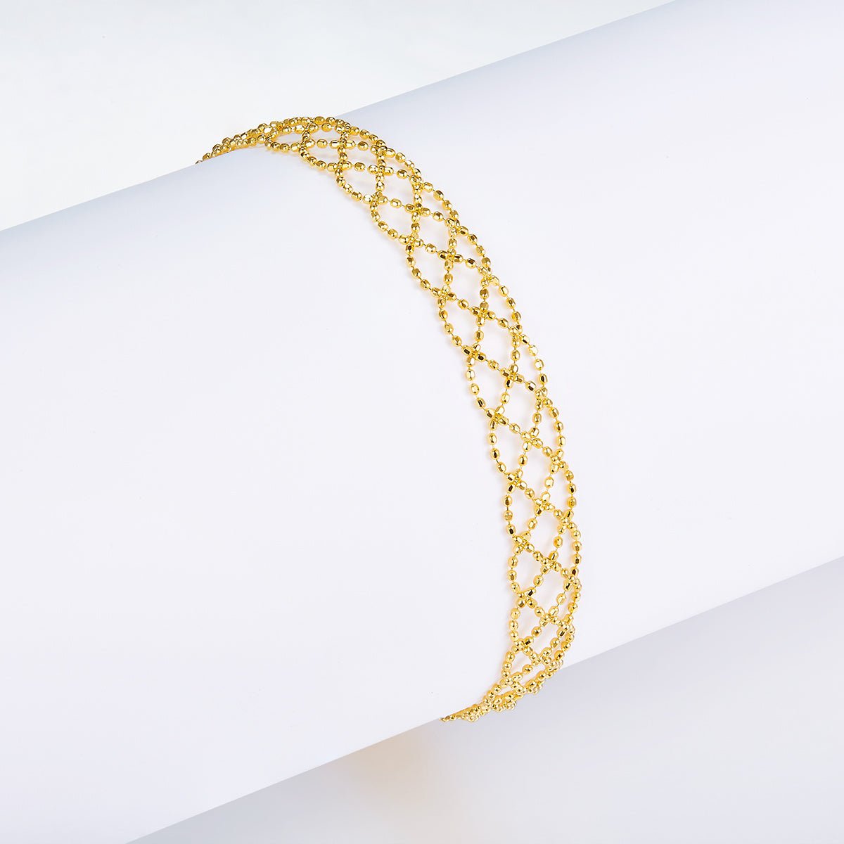 Bracelet en Argent Sterling S925 Maille Ajourée Légère 8mm Ajustable 18,5cm 3 Couleurs Coffret Cadeau - IVOIRART.COM