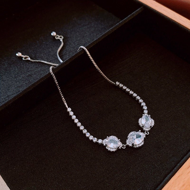 Bracelet en plaqué or 18k géométrique avec zircon, rond carré fleur élégant luxe - IVOIRART.COM