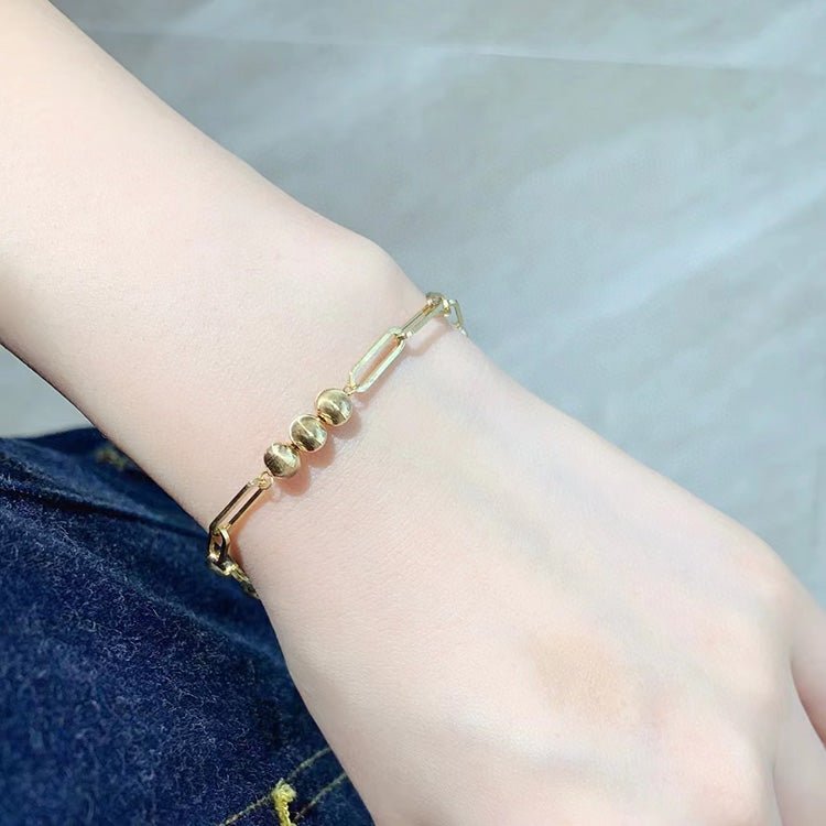 Bracelet épais fait main Œil-de-chat en or 18K — design carré 5mm, longueur 18cm - IVOIRART.COM