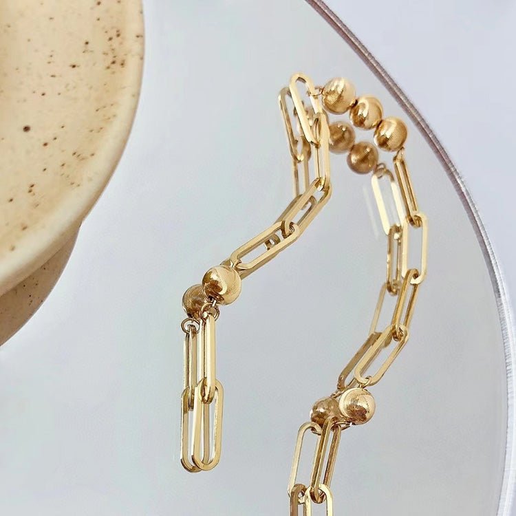 Bracelet épais fait main Œil-de-chat en or 18K — design carré 5mm, longueur 18cm - IVOIRART.COM