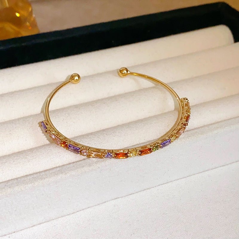 Bracelet femme en zircone et strass, style rétro-chic, luxe léger et polyvalente - IVOIRART.COM