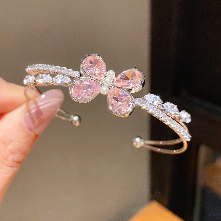 Bracelet femme en zircone et strass, style rétro-chic, luxe léger et polyvalente - IVOIRART.COM